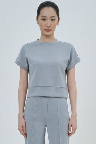 All-Season Top in Steel Blue