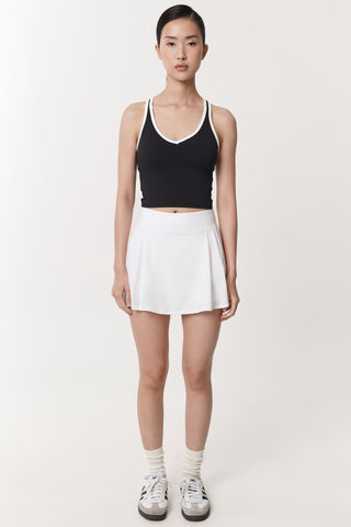 Headline Side-Pleated Skirt in White (XS LEFT)