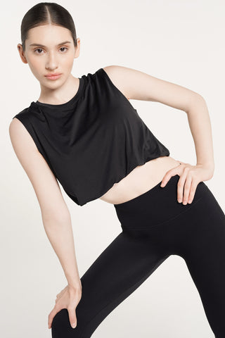 Fluff Tank Top in Black