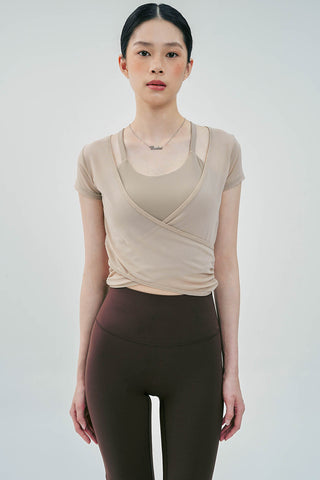 Performance Two Pieces Bra Top In Mocha