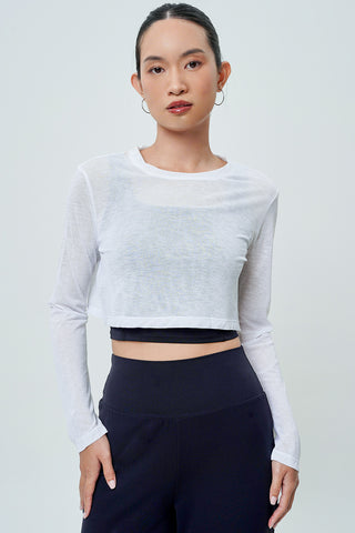 Agile Long Sleeve Top in White