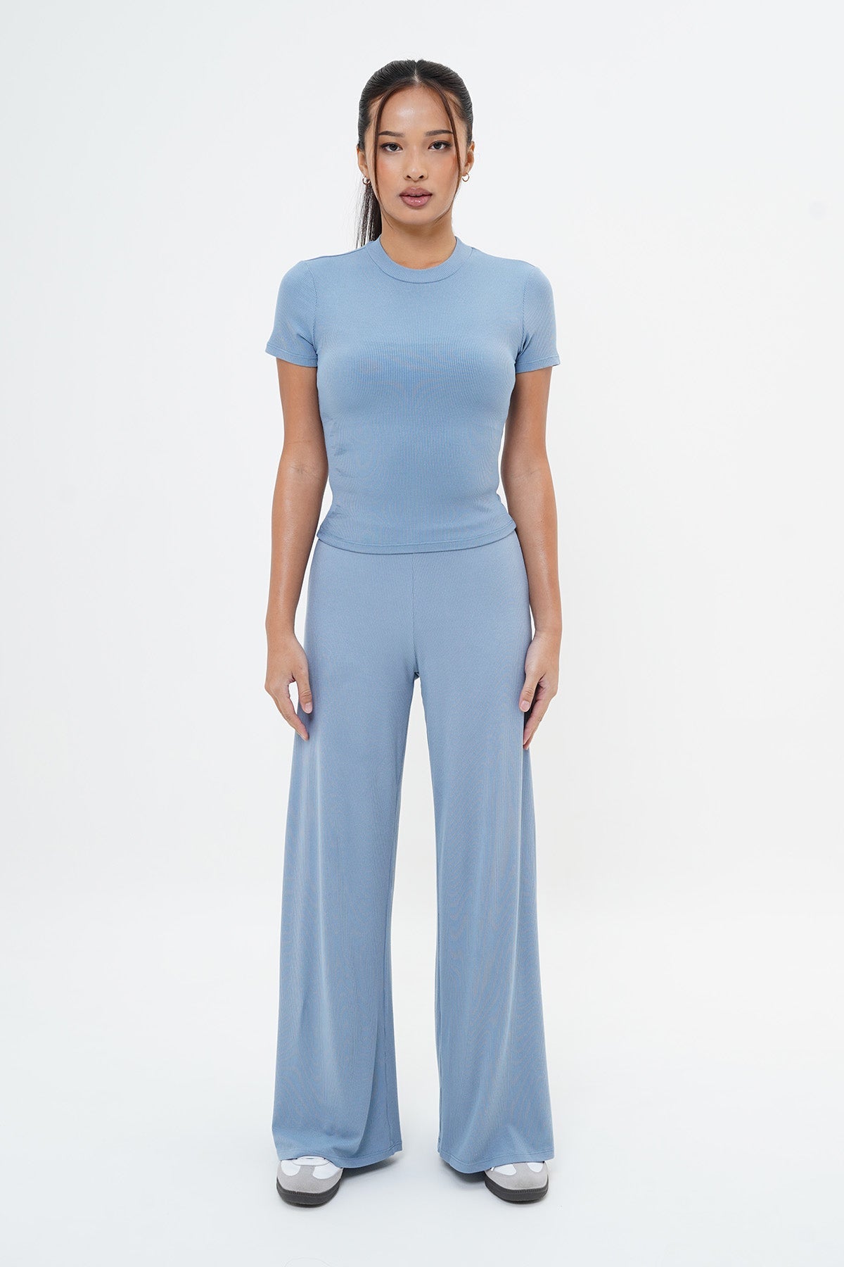 Comfort Ribbed Pants in Sea Blue (Restock)