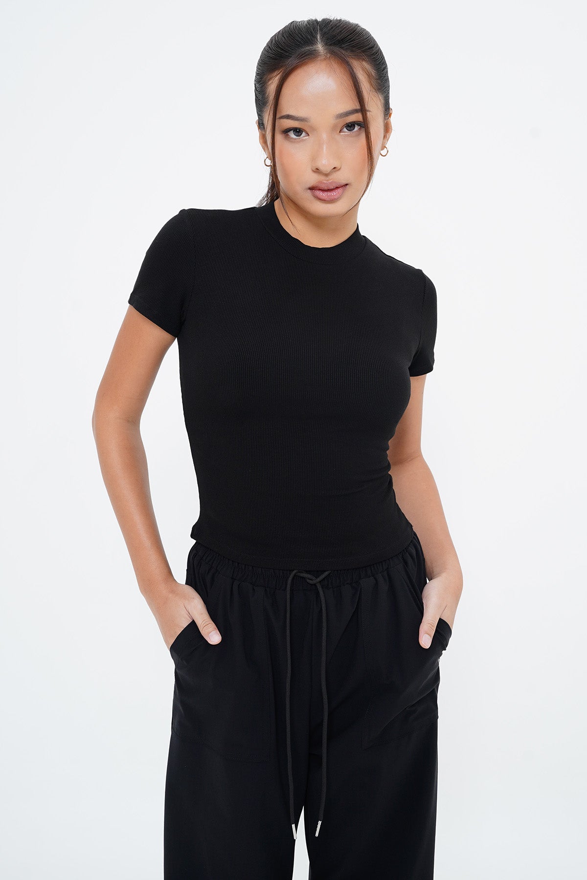 All Day Ribbed Top in Black (Restock)