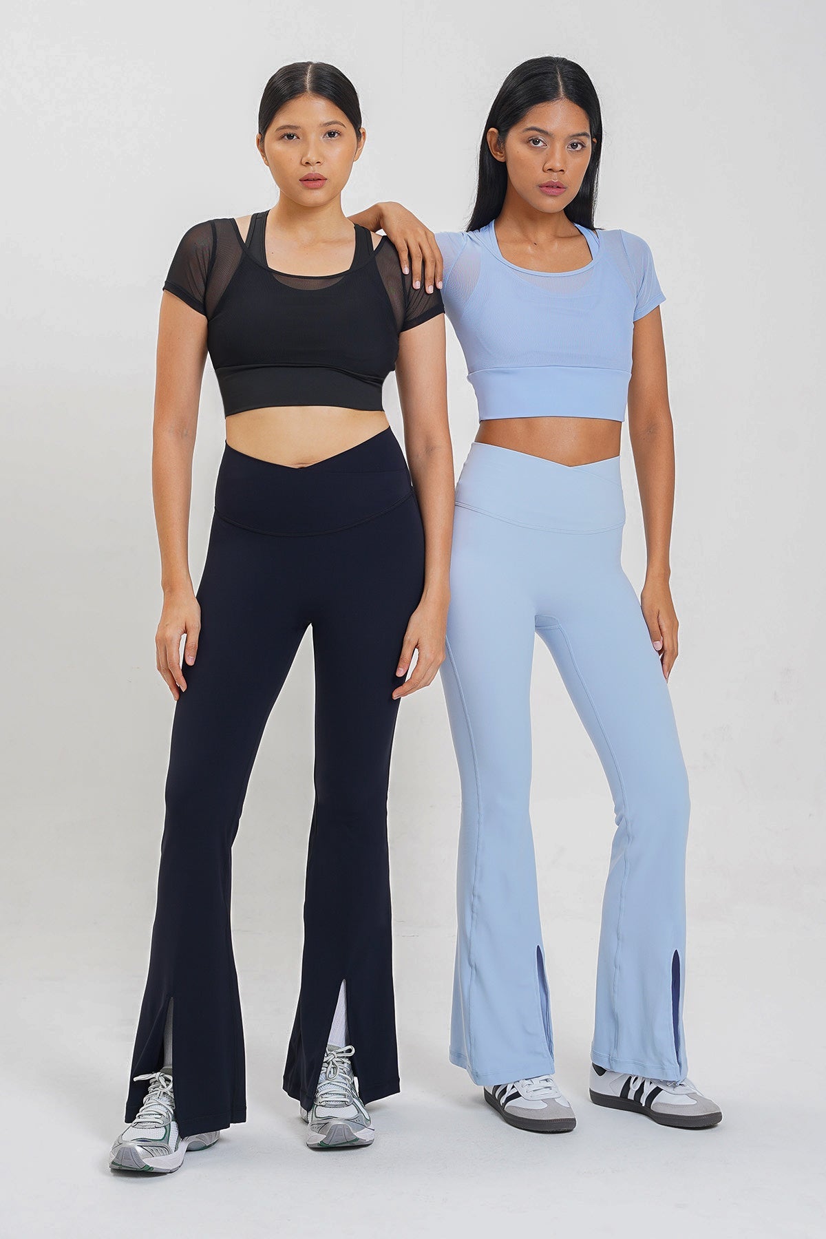 Ideal Slit Flare Pants in Light Blue