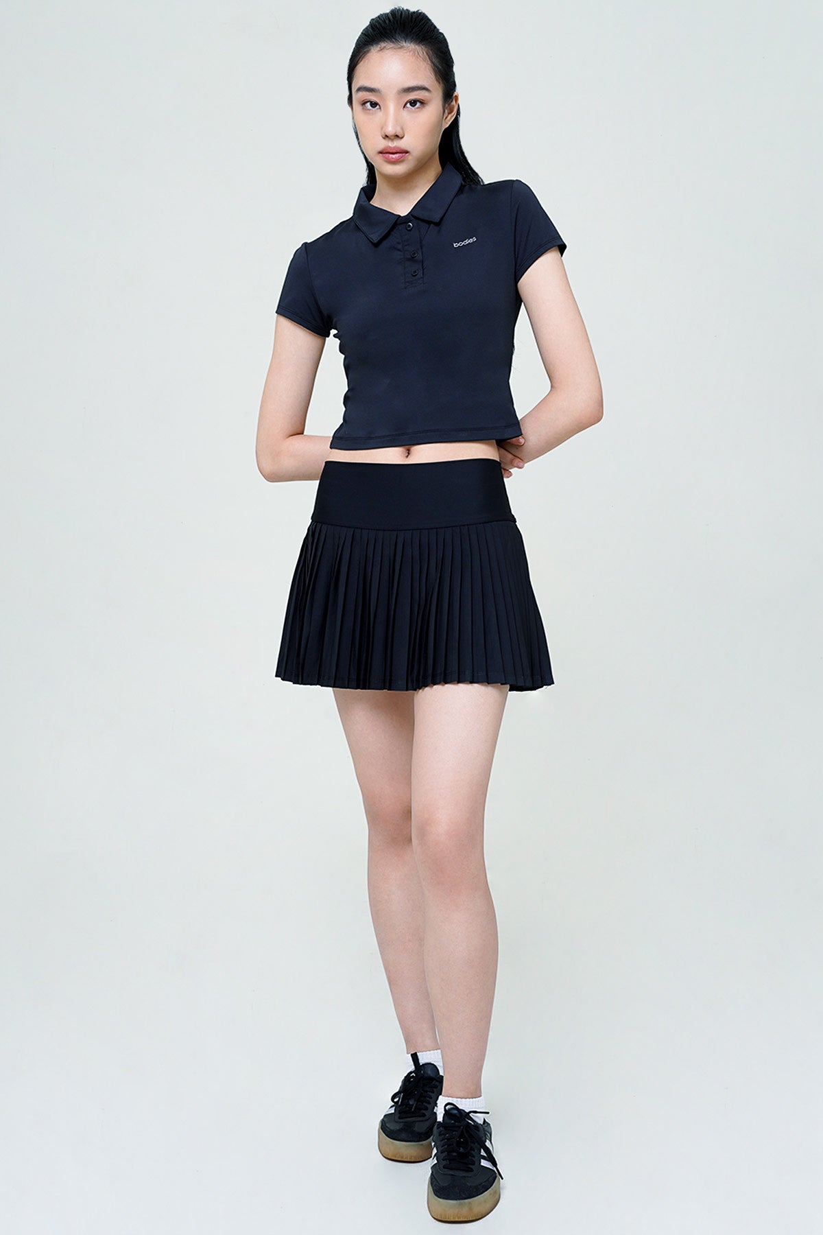 Lavish Pleated Tennis Skirt in Black