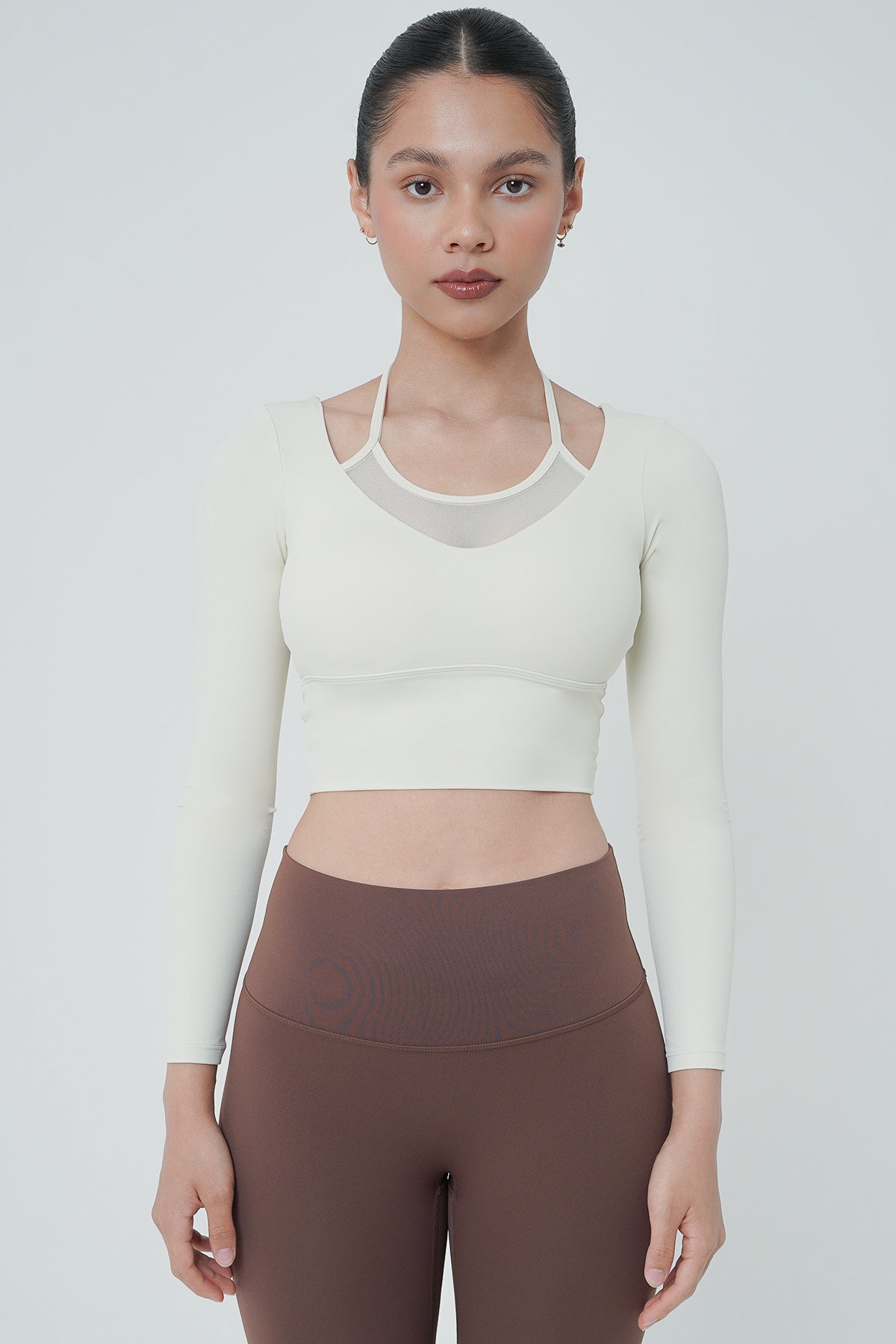 Ignite Long Sleeve Bra Top in Ivory (1 M LEFT)