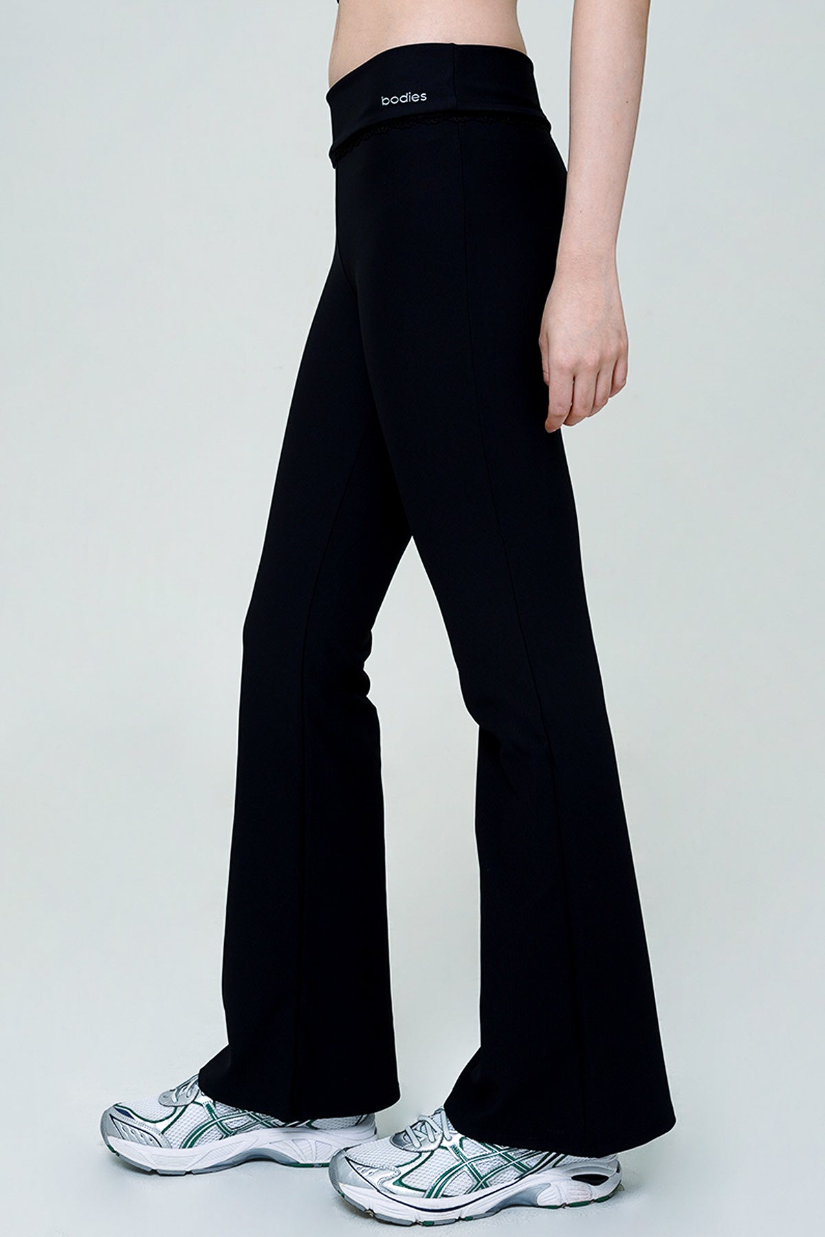 Lace Flare Pants in Black