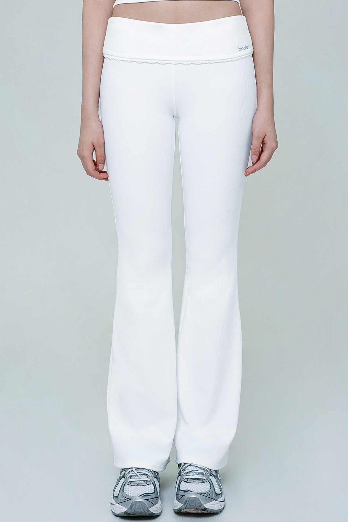 Lace Flare Pants in White