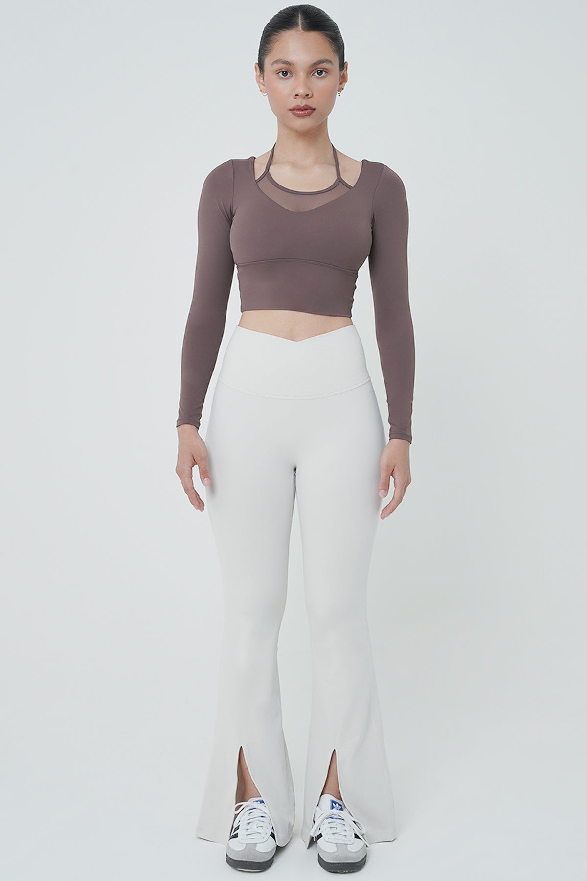 Ideal Slit Flare Pants in Eggshell