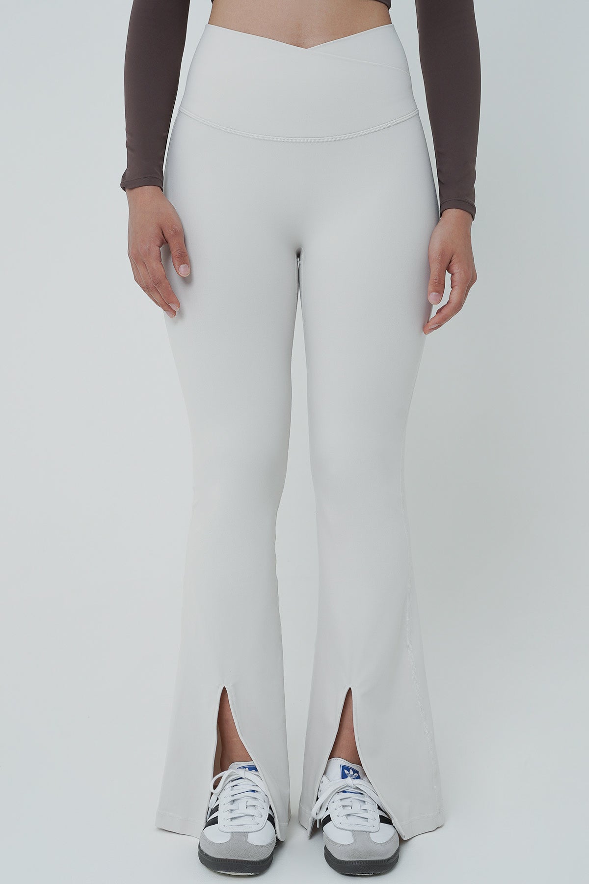 Ideal Slit Flare Pants in Eggshell