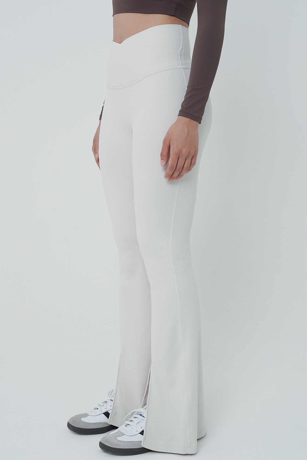 Ideal Slit Flare Pants in Eggshell