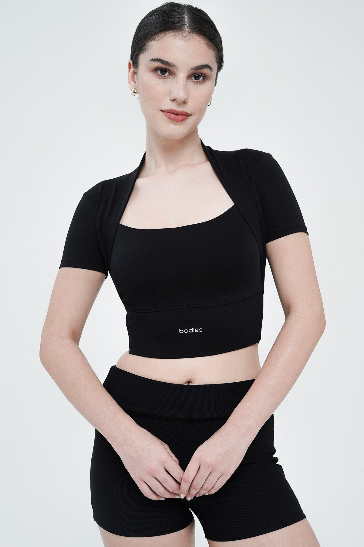 Posh Crop Bra Top in Black