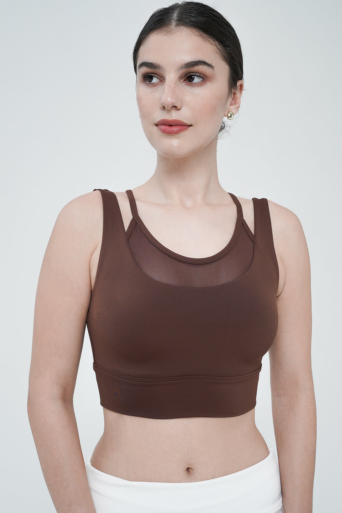 Iso Double Layered Bra in Coffee