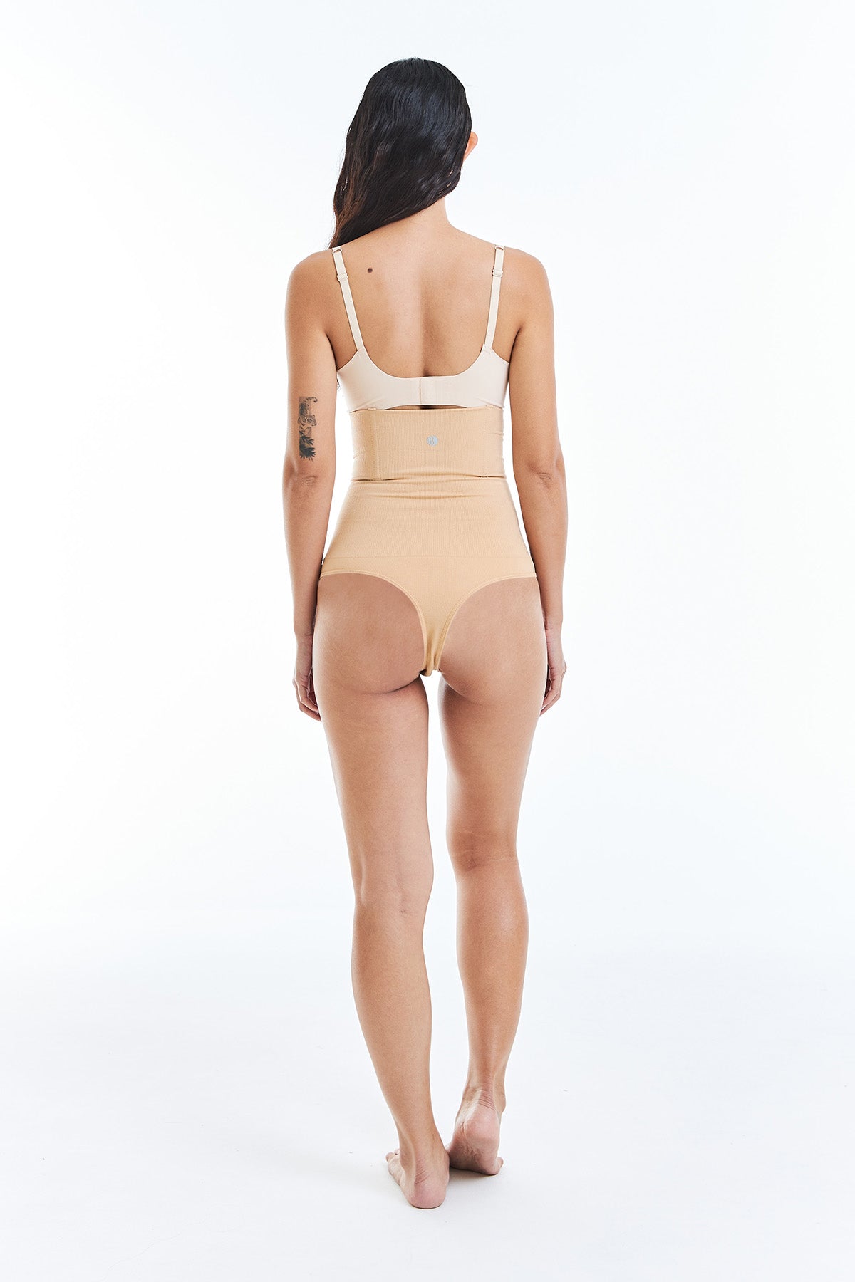 High-Waist Corset Thong in Nude