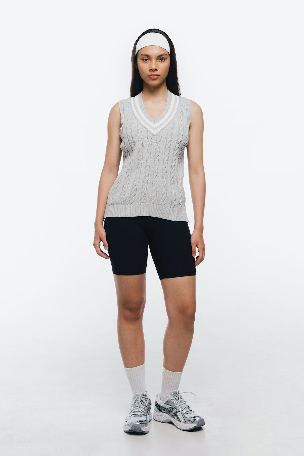 Diane Cable Vest in Grey