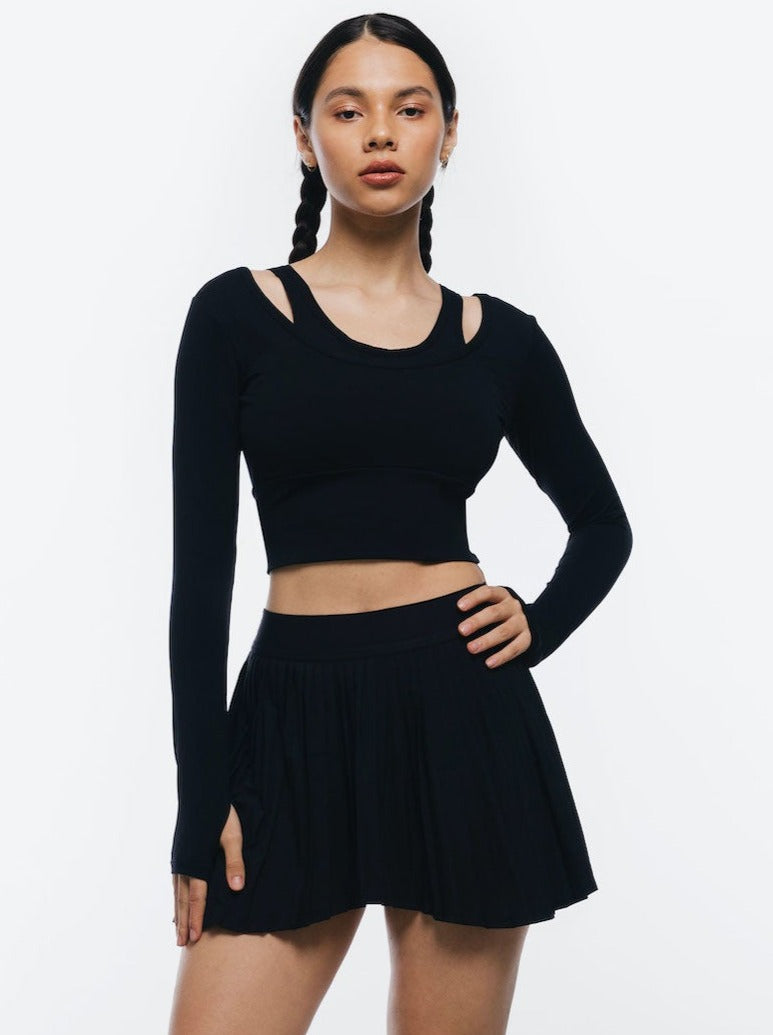 Jade Tennis Skirt in Black