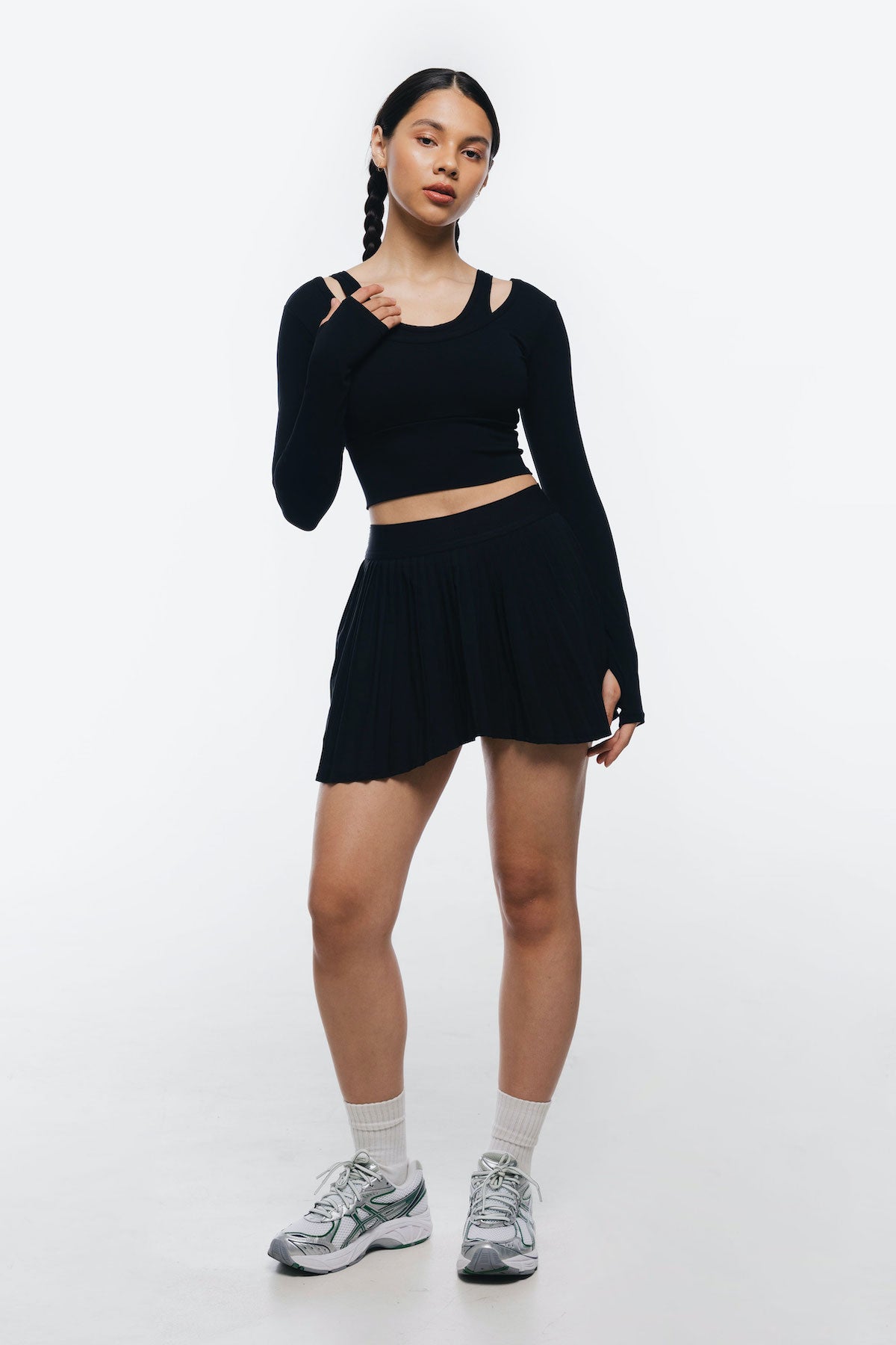 Jade Tennis Skirt in Black