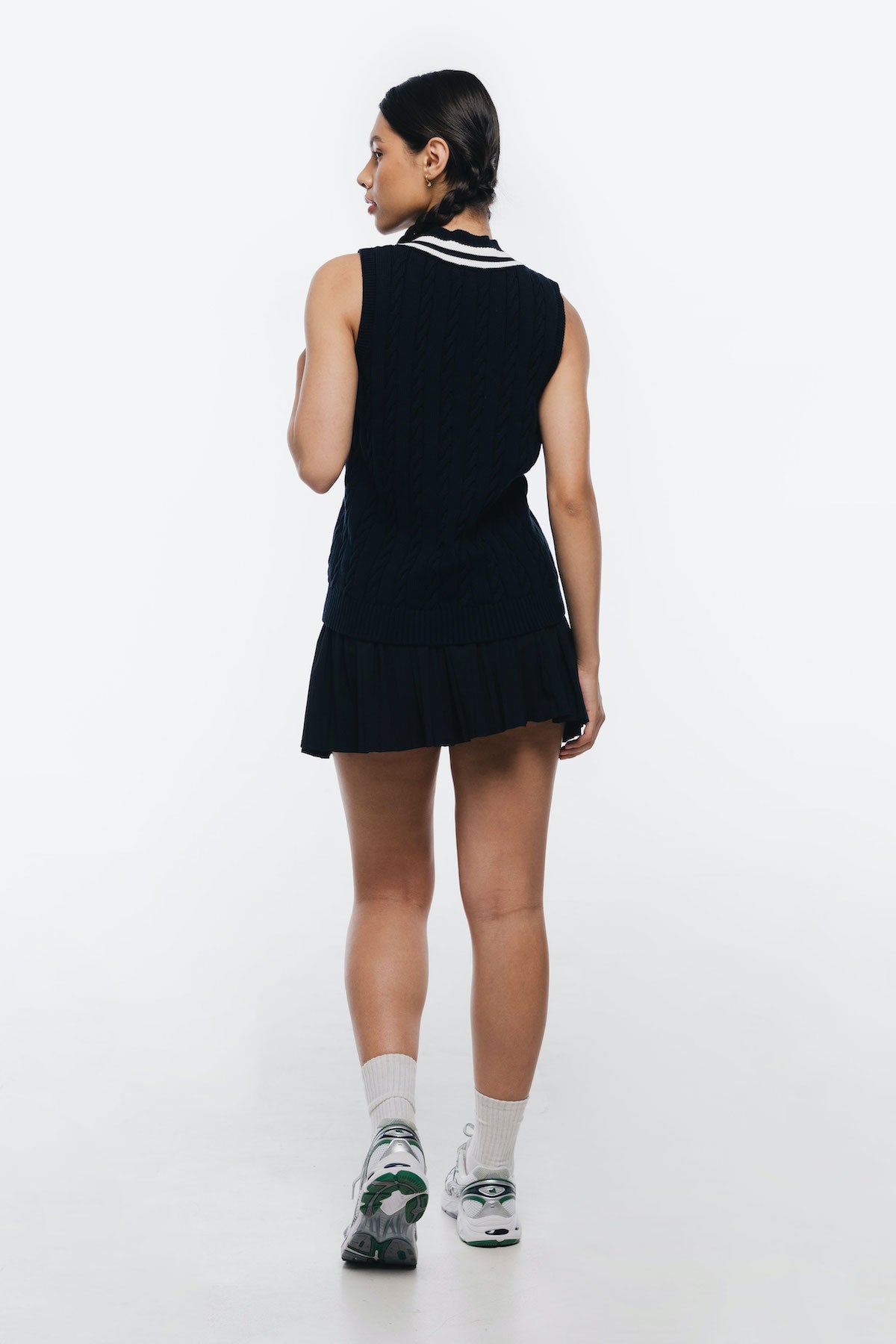 Diane Cable Vest in Navy