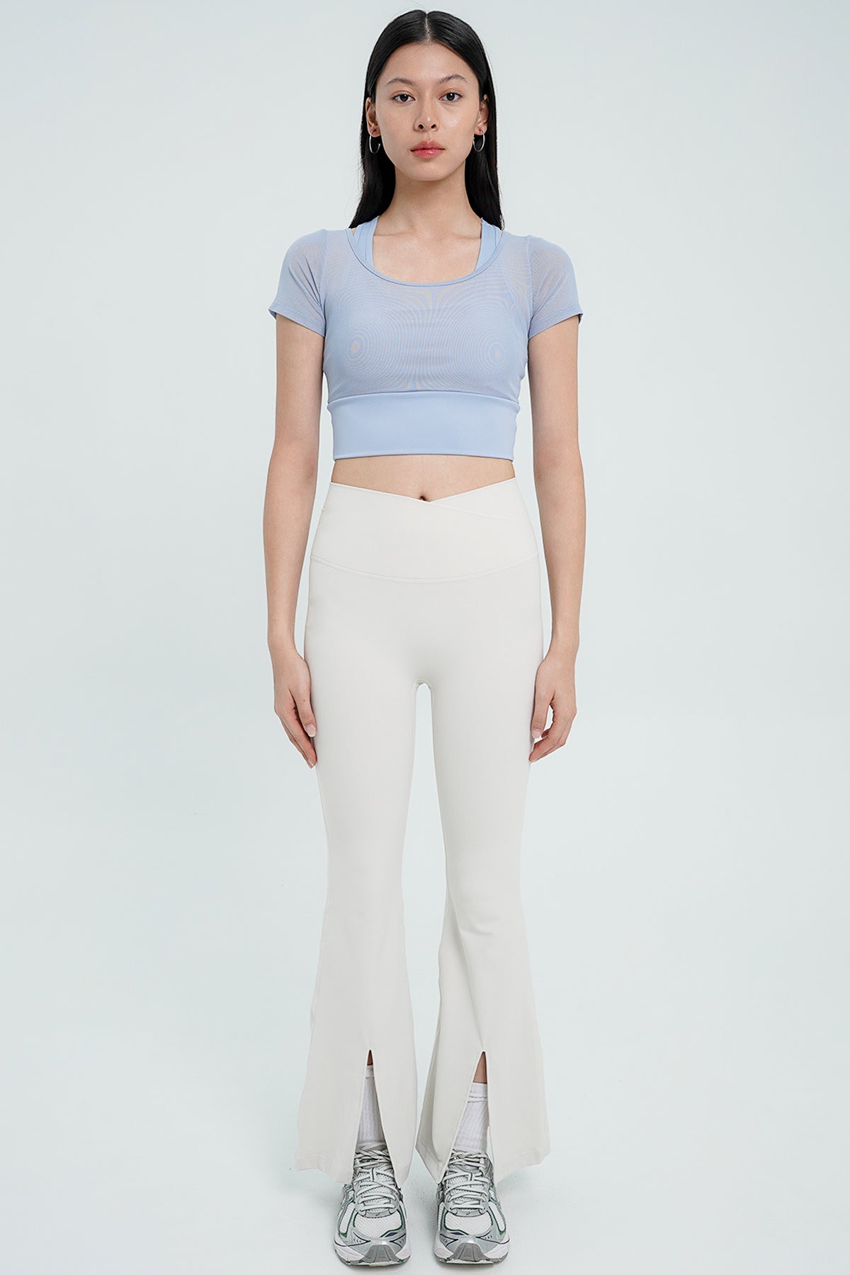 Ideal Slit Flare Pants in Eggshell