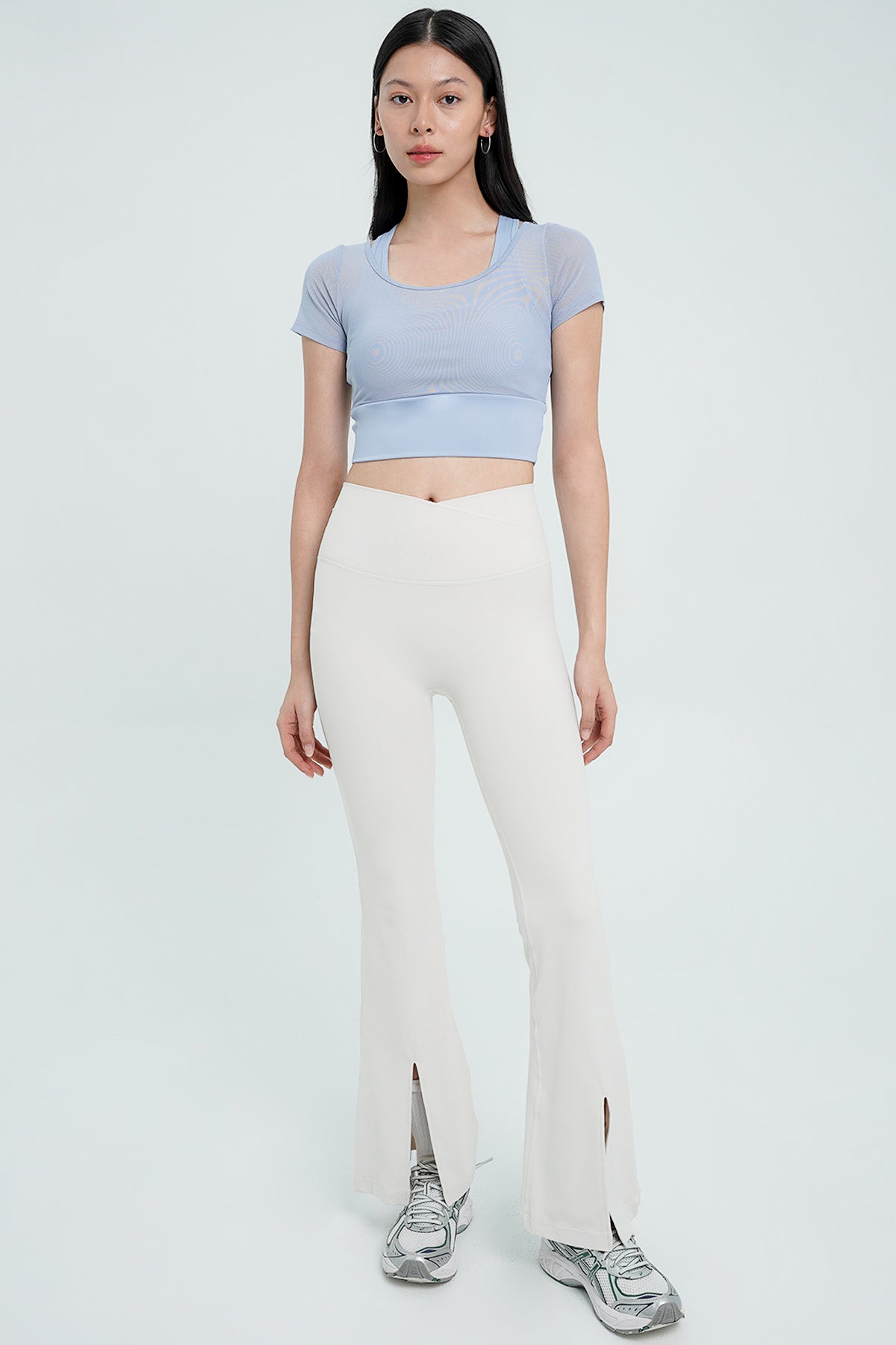 Ideal Slit Flare Pants in Eggshell