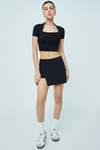 Posh Crop Bra Top in Black
