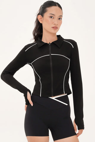 Racer Contrast Jacket in Black