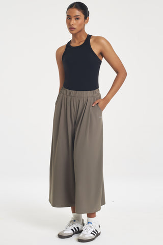 Step Wide Pants in Mosswood