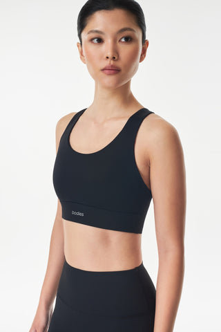 Split High Impact Bra in Black