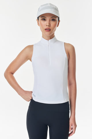 Ventra Zipper Tank Top in White
