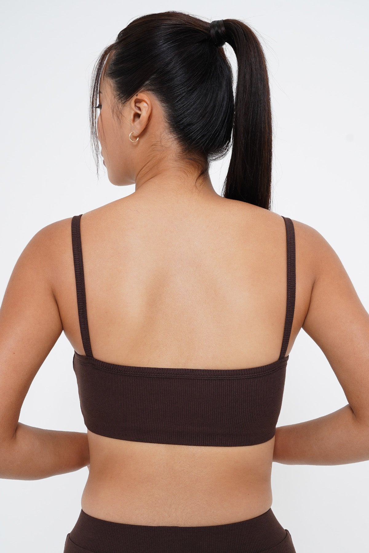 Real Ribbed Bra Top in Espresso