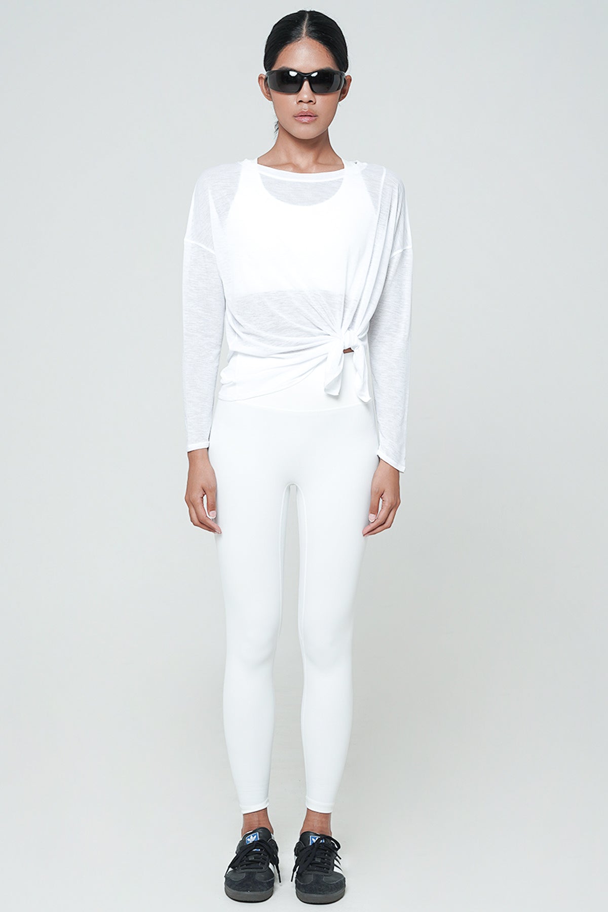 Frequency Long Sleeve Top in White (2L-XL LEFT)