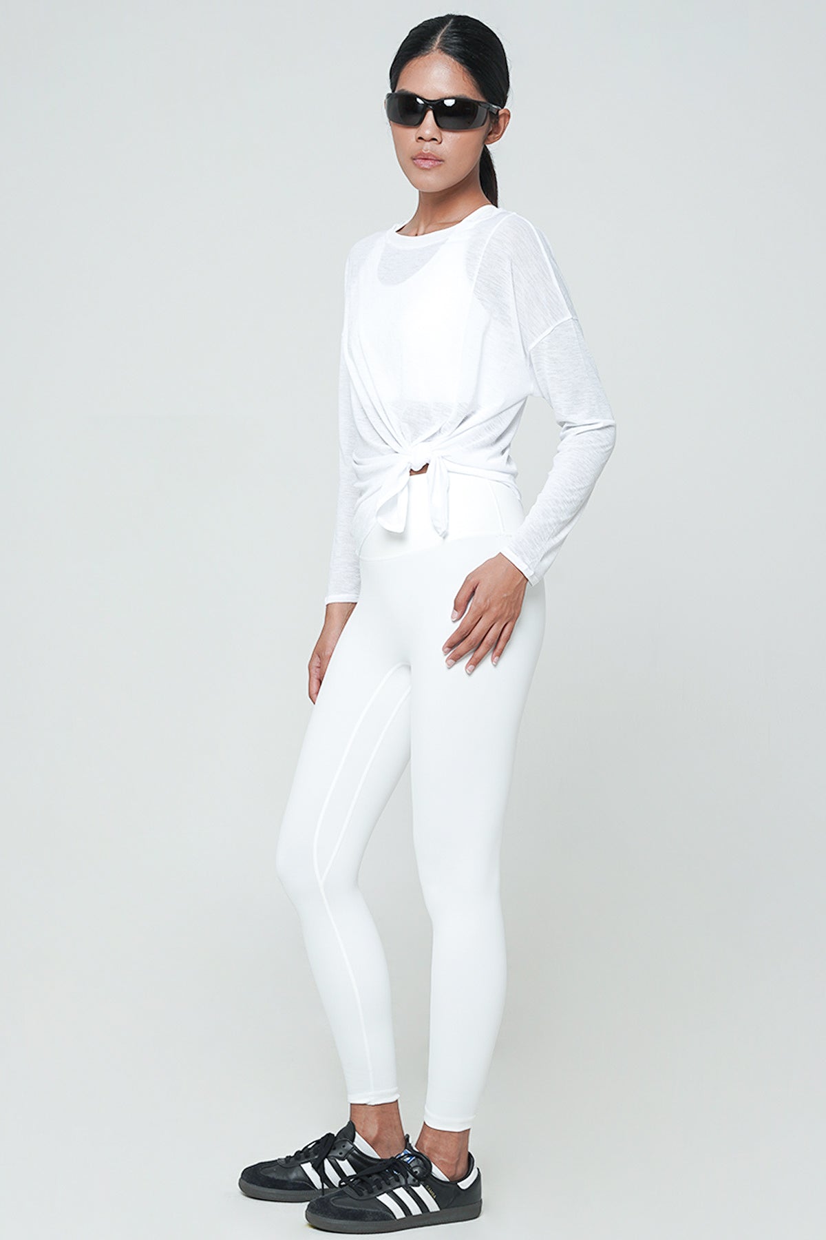 Frequency Long Sleeve Top in White