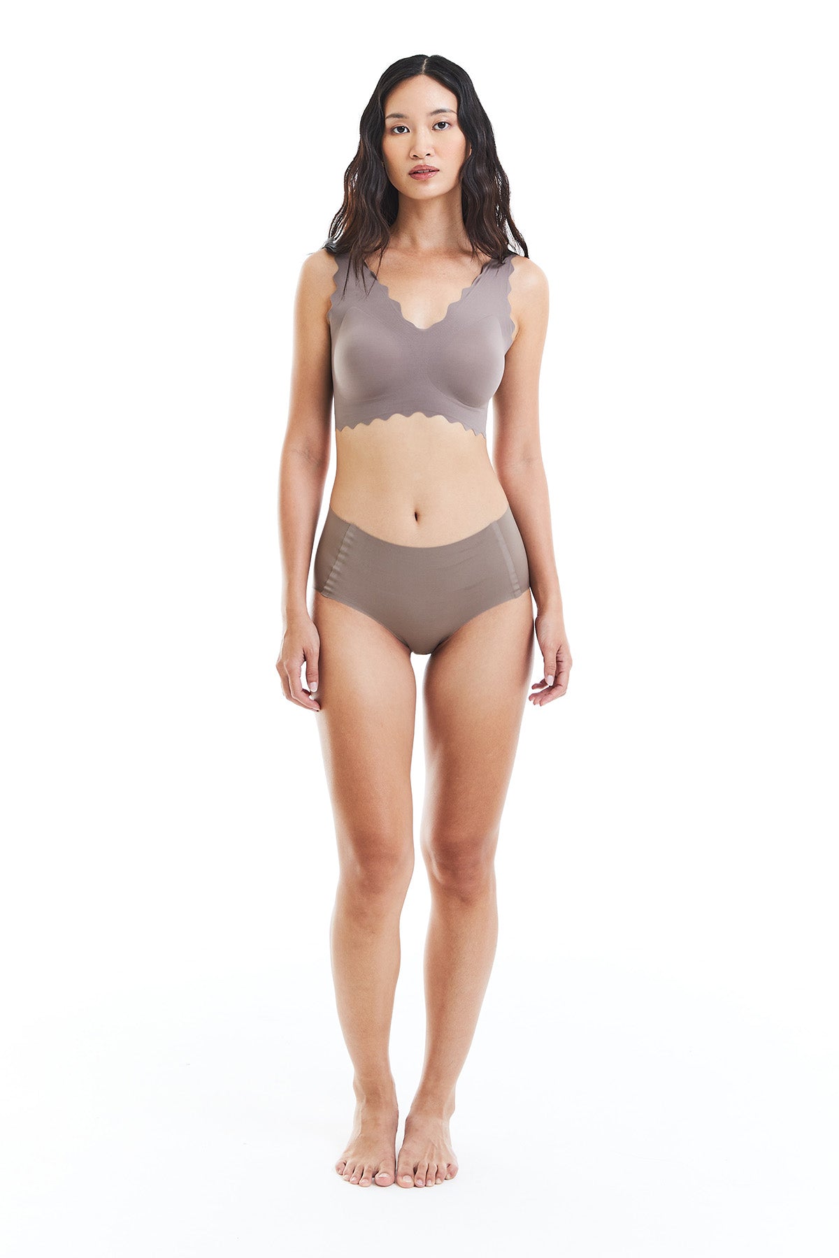 Bliss Scallop Bra in Mocha