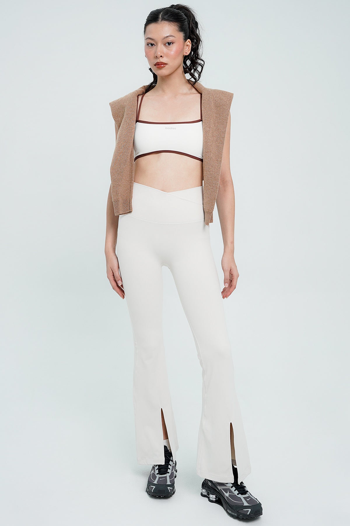 Ideal Slit Flare Pants in Eggshell