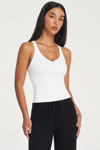 Persona Tank Top in White (Built in bra)