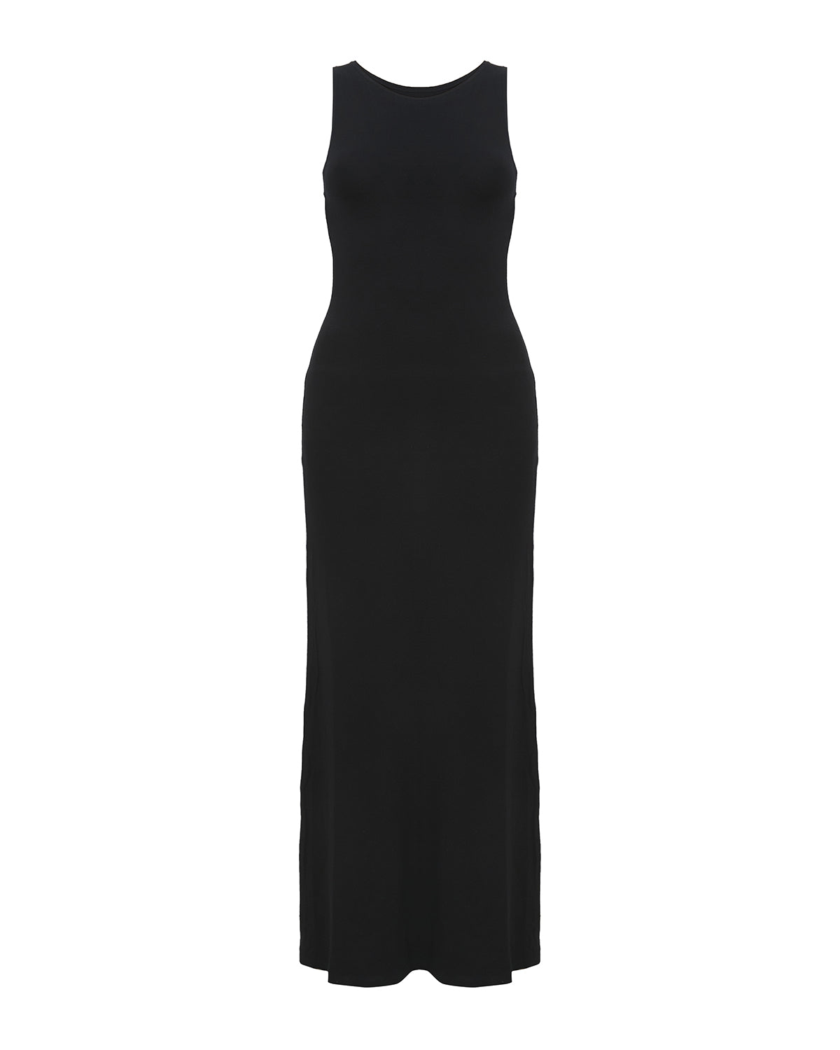 Basic Sleeveless Maxi Dress in Black