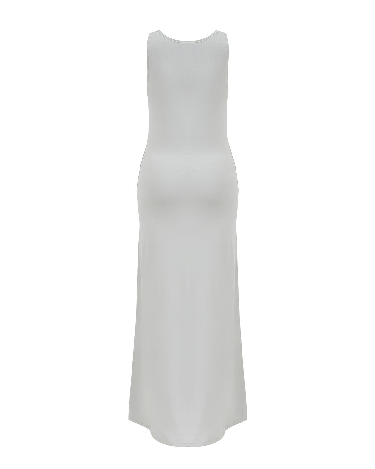 Basic Sleeveless Maxi Dress in Silver Grey
