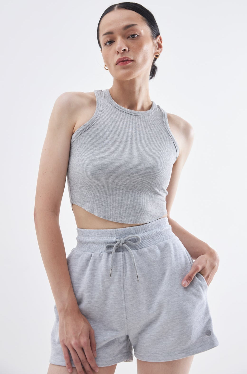 Relax Crop Tank In Grey (XS & M LEFT)