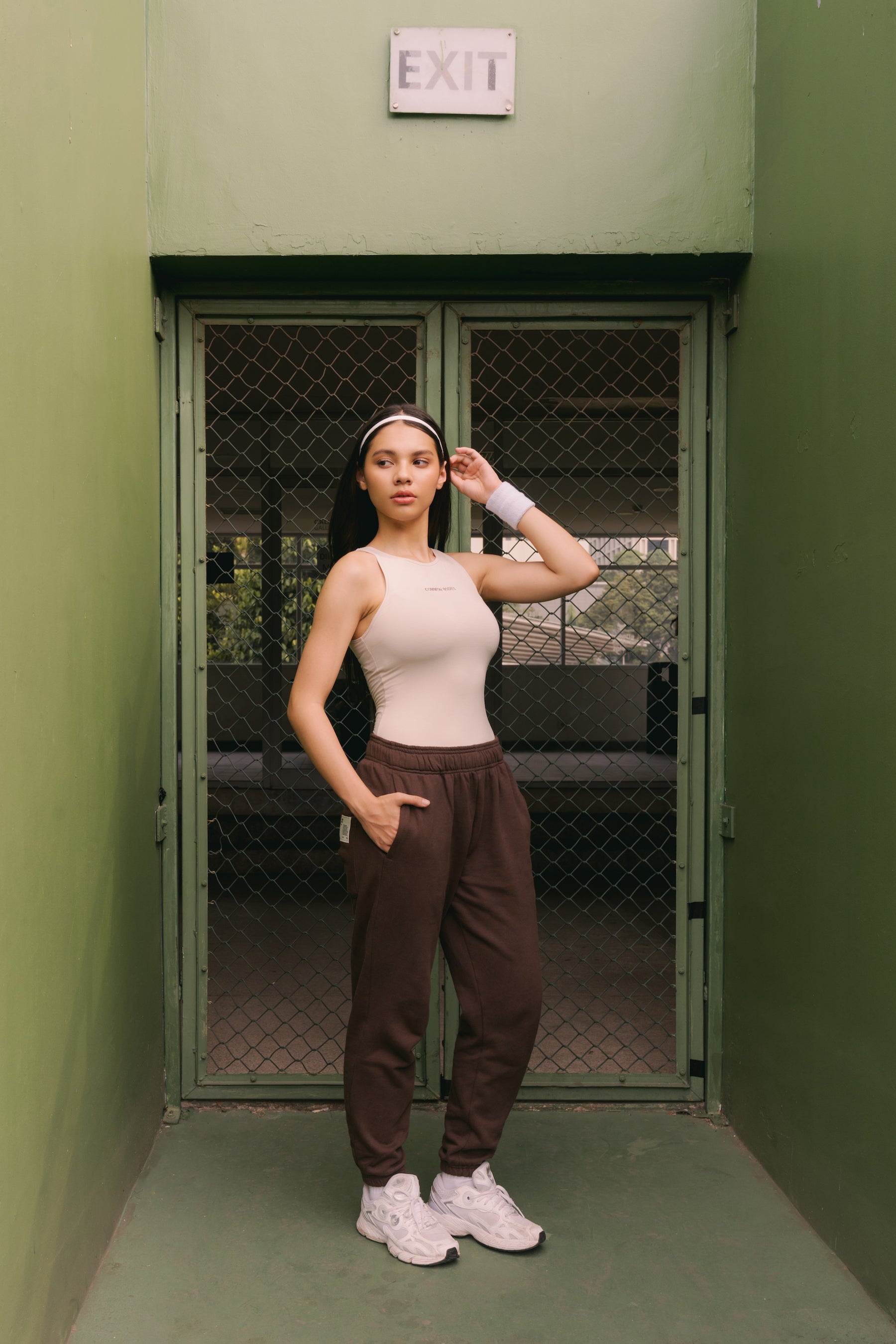 Bodies Racer Tank in Latte