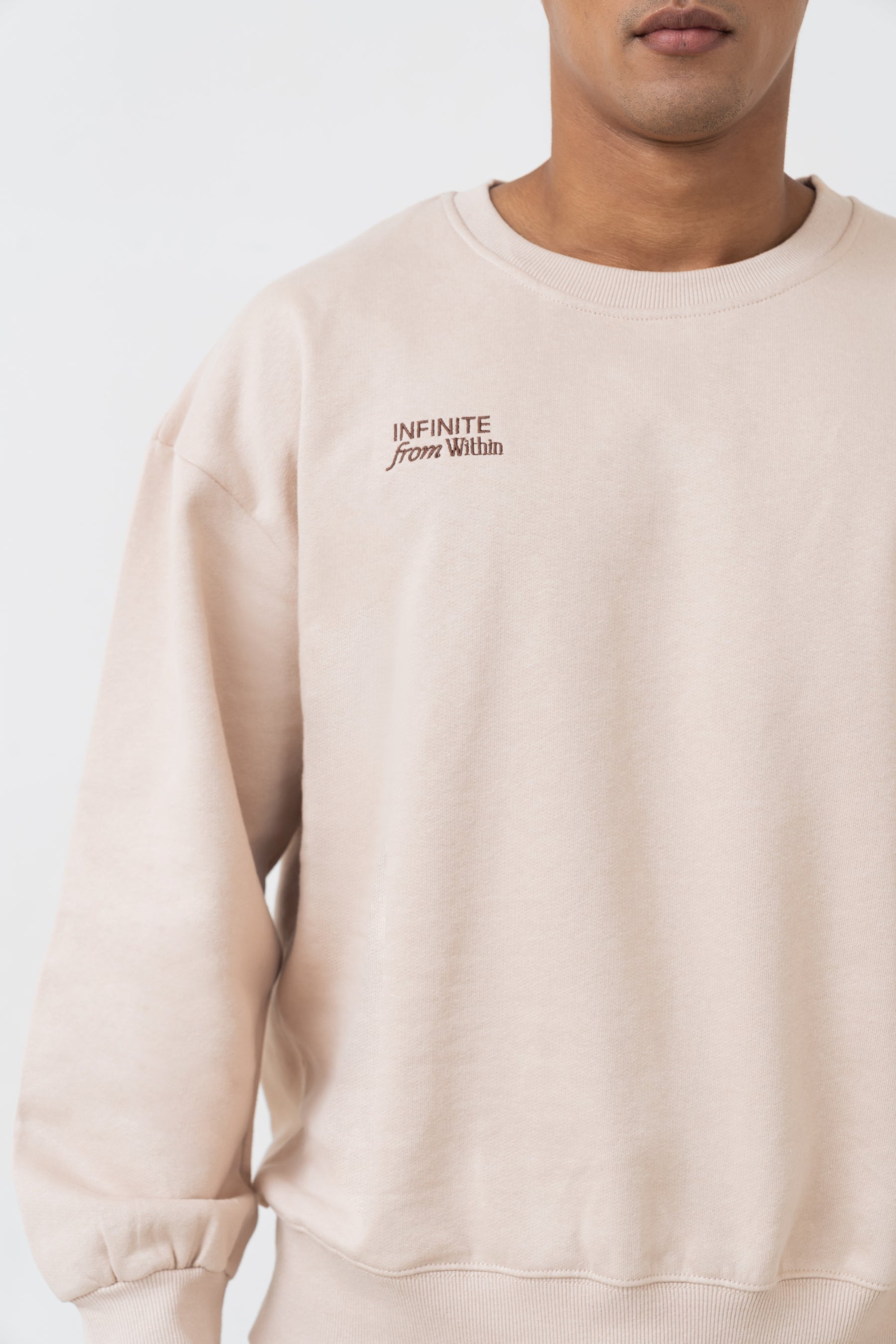 Infinite Crew Neck Sweater in Latte (Unisex)
