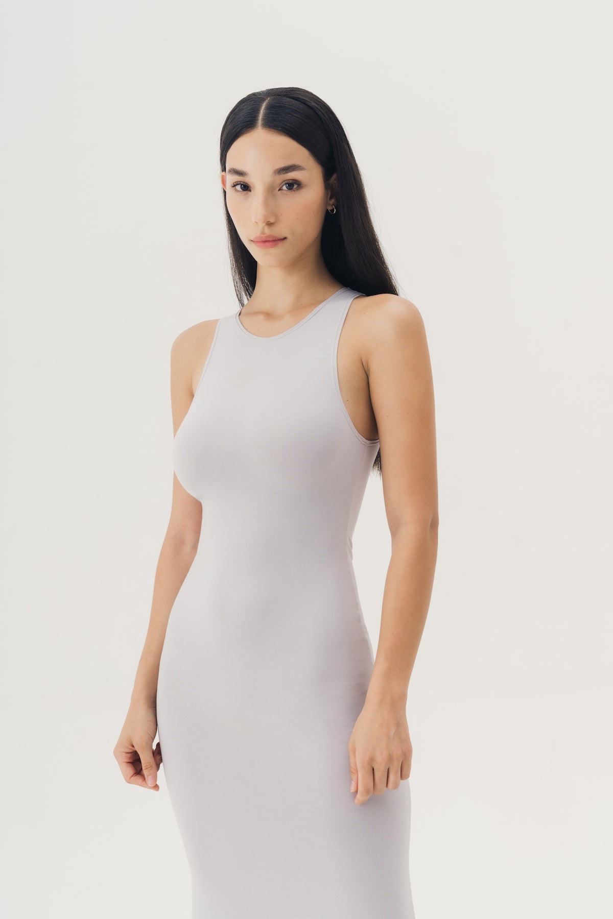 Basic Sleeveless Maxi Dress in Silver Grey (3L LEFT)